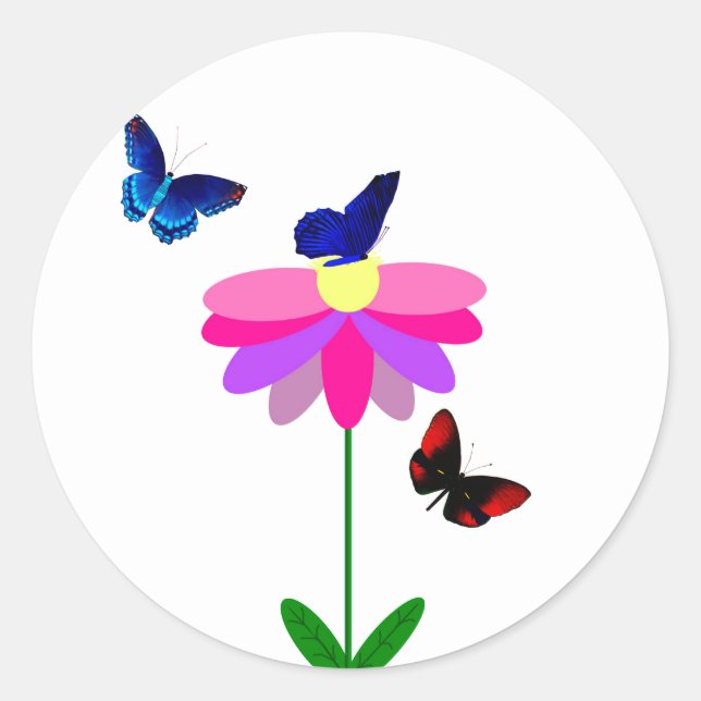 Aufkleber für Blume und Schmetterlinge (Vorderseite)