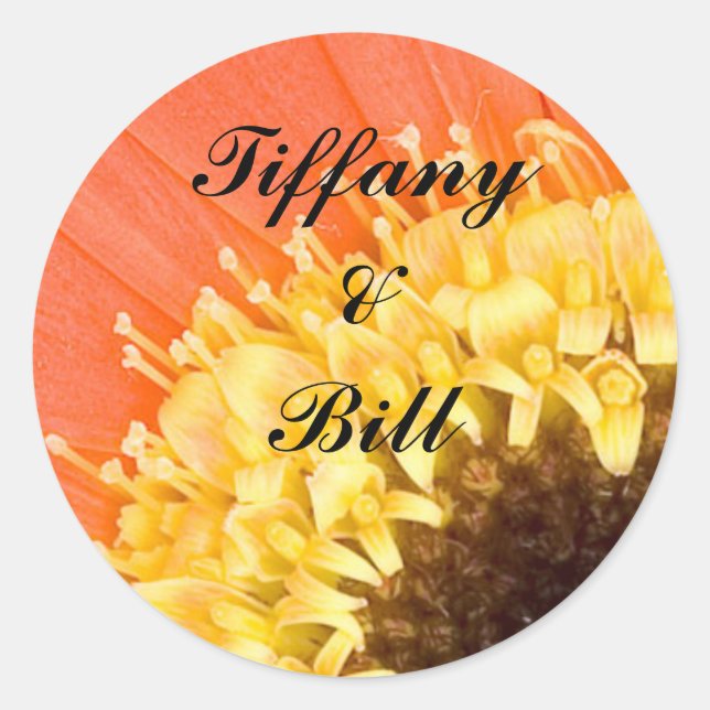 Aufkleber für blumengeschmückte Hochzeiten (Vorderseite)