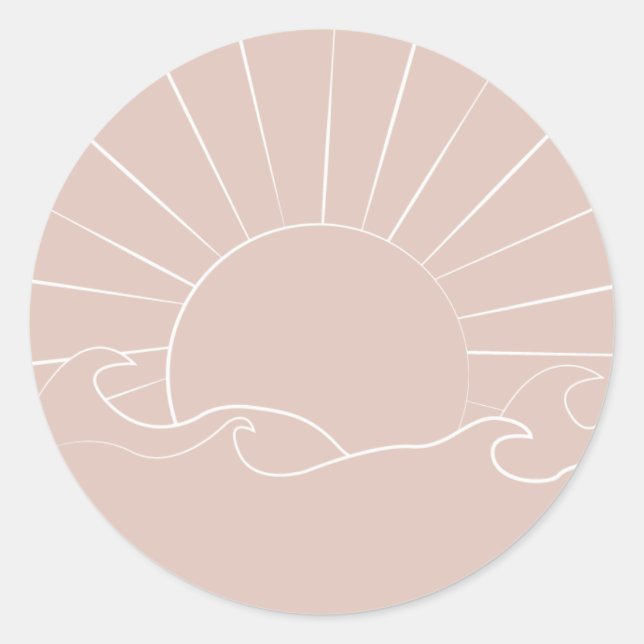 Aufkleber für Bohemische Sonne und Wellen (Vorderseite)