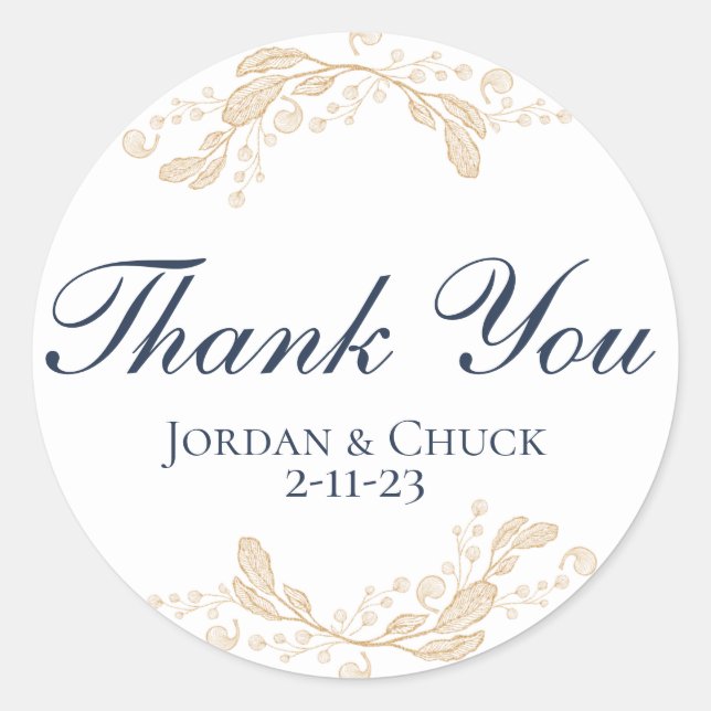 Aufkleber für botanische Gastgeschenk Hochzeit aus (Vorderseite)