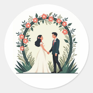 Aufkleber für Braut und Groom Romance