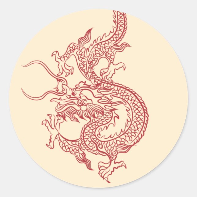 Aufkleber für chinesische Drachen (Vorderseite)