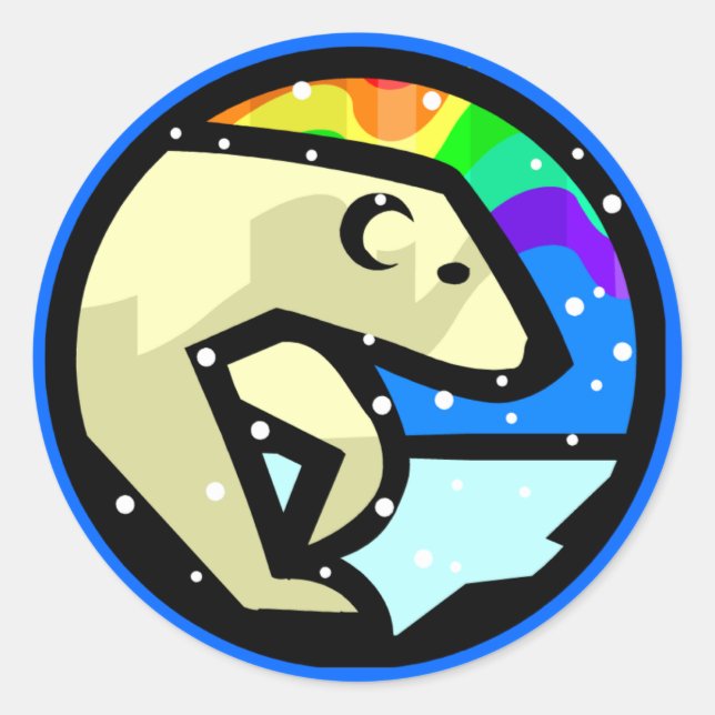 Aufkleber für coole Polarbären (Vorderseite)