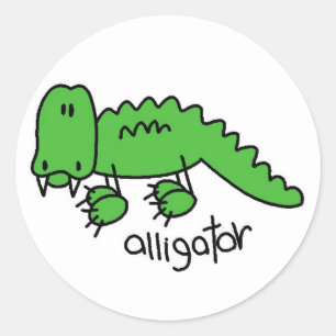 Aufkleber für das Alligator-Strichmännchen