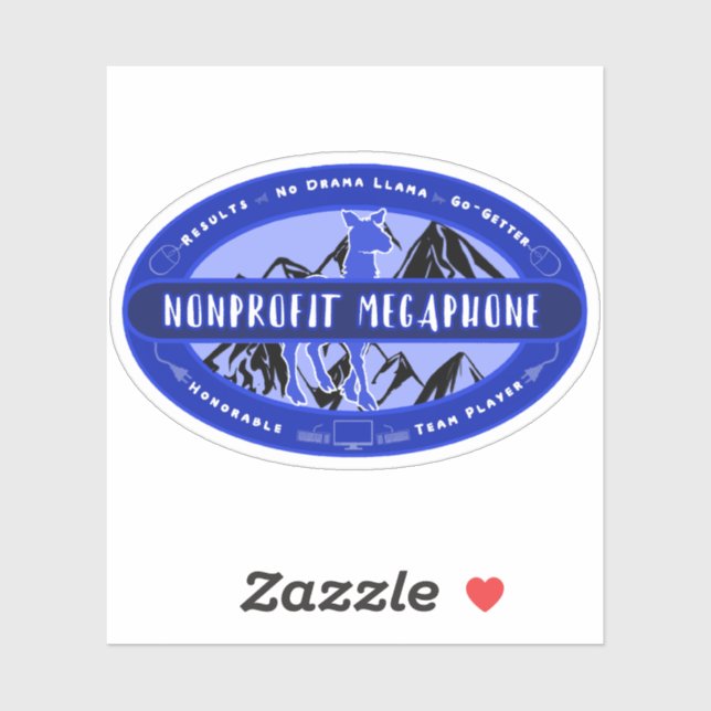 Aufkleber für das blaue Oval-Logo des NPM (Blatt)