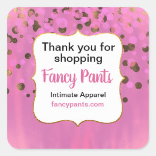 Aufkleber für das Branding von Rosa- und Goldfolie