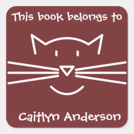 Aufkleber für das Buchzeichen "White Cat Face"