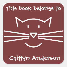 Aufkleber für das Buchzeichen "White Cat Face"