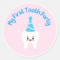 Aufkleber für das erste Gastgeschenk von Tooth - A