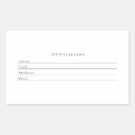 Aufkleber für das Etikett der Galerie