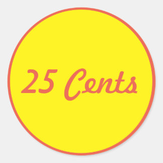 Aufkleber für das Etikett der Maschine mit 25 Cent