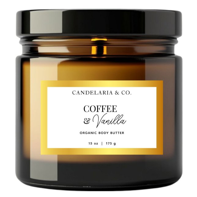 Aufkleber für das Etikett "Gold & White Skincare" (Von Creator hochgeladen)