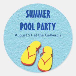 Aufkleber für das Flop Pool-Party Umgedreht