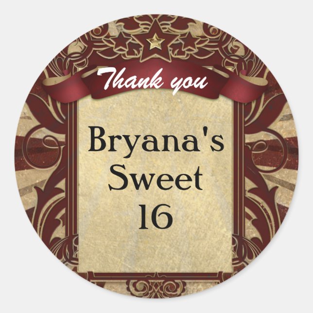 Aufkleber für das Gastgeschenk Vintager Karneval (Vorderseite)