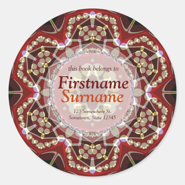 Aufkleber für das geometrische Buchzeichen Aztec (Vorderseite)