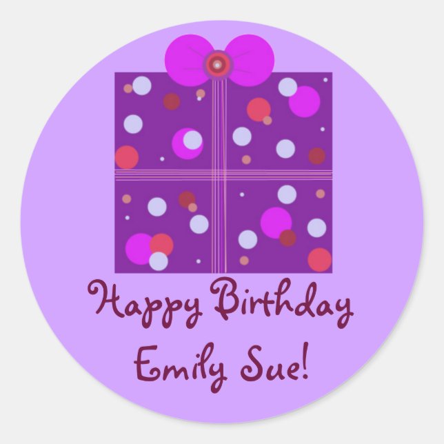 Aufkleber für das Geschenk (Vorderseite)