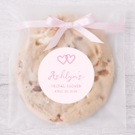 Aufkleber für das handgezeichnete rosa Herz-Brautp