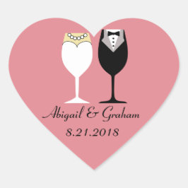 Aufkleber für das Hochzeitsherz