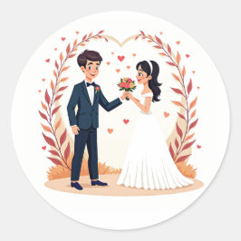 Aufkleber für das Hochzeitspaar