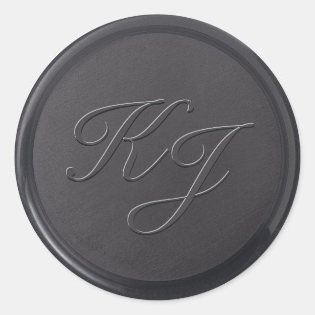 Aufkleber für das kursive Schwarze Wax Siegel (Vorderseite)