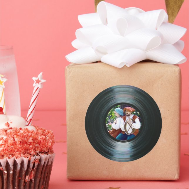 Aufkleber für das Label "Black Vinyl Music Record" (Party)