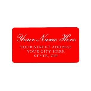 Aufkleber für das Label "Solid Red Custom Address" Adressaufkleber
