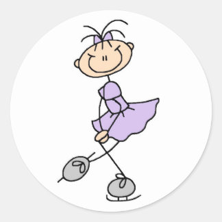 Aufkleber für das Mädchen in Lilac-Ice-Skater