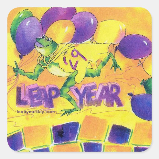 Aufkleber für das Party "Leap Year" (Vorderseite)