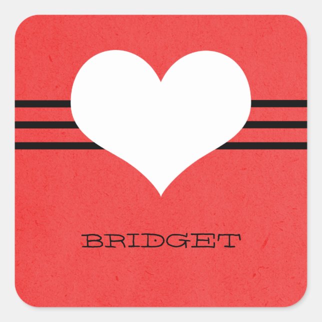 Aufkleber für das rote Herz (Vorderseite)