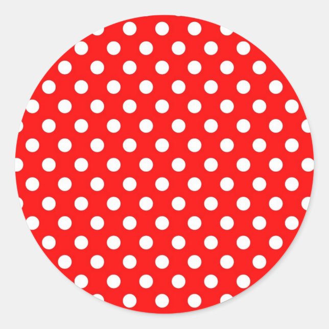 Aufkleber für das rote Retro-Polka-Punktmuster-Sie (Vorderseite)