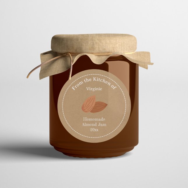 Aufkleber für das Rustikal-Almond-Konfitüre (Rustic Almond Jam Label Sticker)