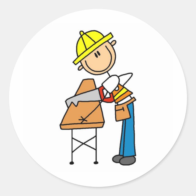 Aufkleber für das Sägebrett für Bauarbeiter (Vorderseite)