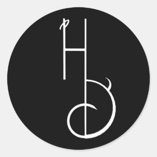 Aufkleber für das Schwarz-Weiß-HD-Logo in einem He