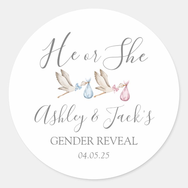 Aufkleber für das Storchgeschlecht, Stork-Gefallen (Vorderseite)