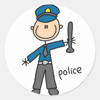 Aufkleber für das Strichmännchen des Polizeibeamte