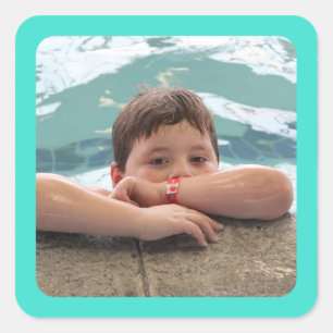 Aufkleber für das türkisfarbene Foto