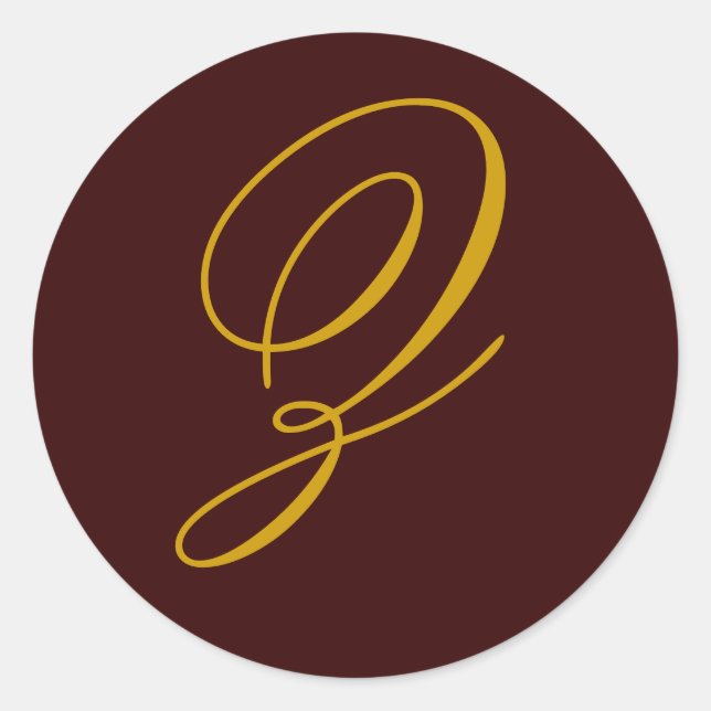 Aufkleber für das Wedding Monogram Z Gold Siegel (Vorderseite)