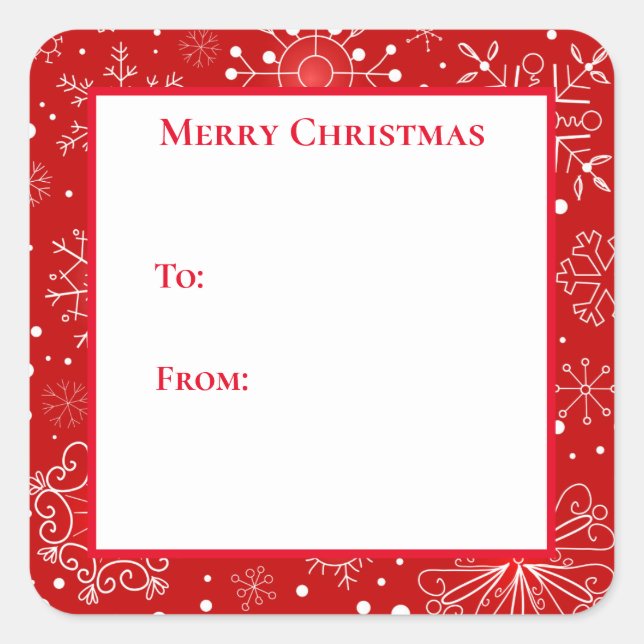 Aufkleber für das Weihnachtsgeschenk (Vorderseite)
