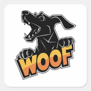 Aufkleber für das Woof Dog Illustration Square