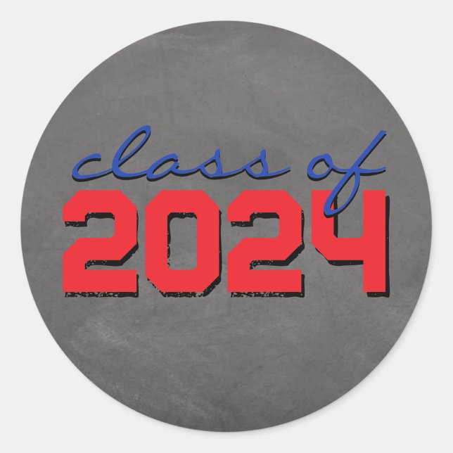 Aufkleber für den Abschluss in Rot und Blau (Matching Envelopes, Return Address Labels & Envelope Seals)