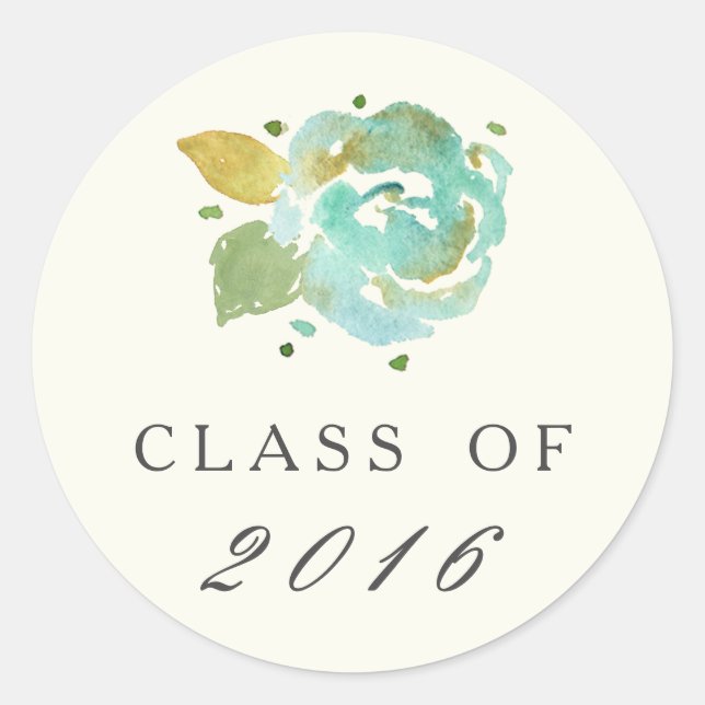 Aufkleber für den Abschluss Lavish Florals (Vorderseite)