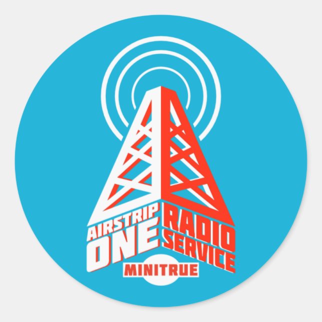 Aufkleber für den Airstrip-One-Funkdienst (Vorderseite)
