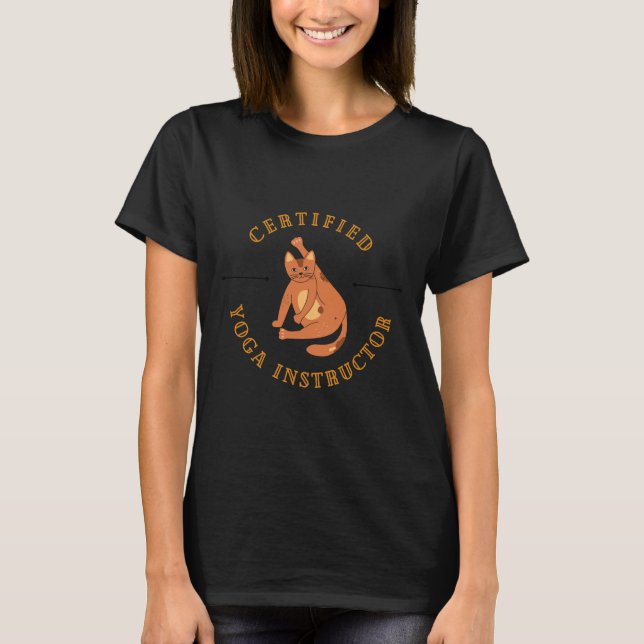 Aufkleber für den Certified Kitty Yoga Instructor  T-Shirt (Vorderseite)