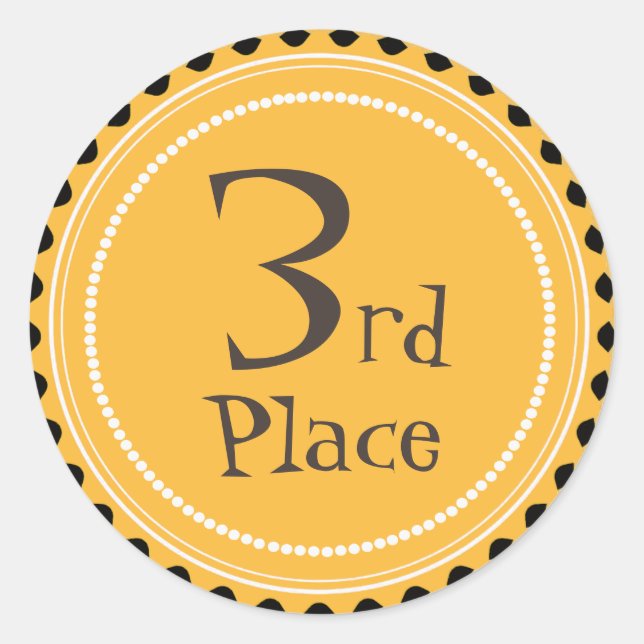 Aufkleber für den gelben dritten Platz des Lehrers (Vorderseite)