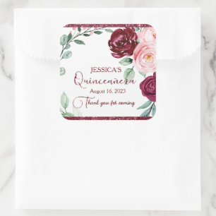 Aufkleber für den Glitzer von Quinceanera Burgundy