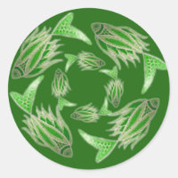Aufkleber für den grünen Fisch