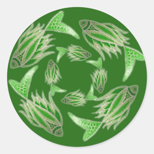 Aufkleber für den grünen Fisch (Vorderseite)