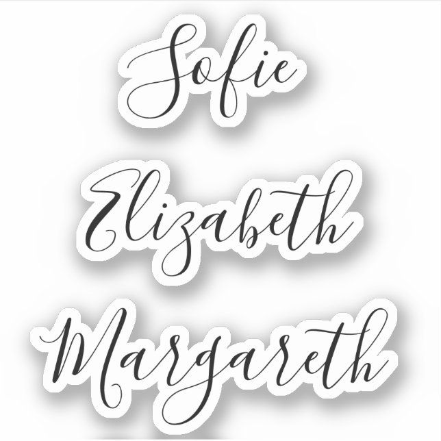 Aufkleber für den handgeschriebenen Skriptnamen (Vorderseite)