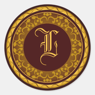 Aufkleber für den Hochzeit im Herbst Monogramm-Ums