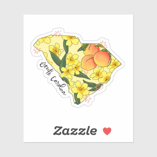 Aufkleber für den Illustrierten Staat South Caroli (Blatt)